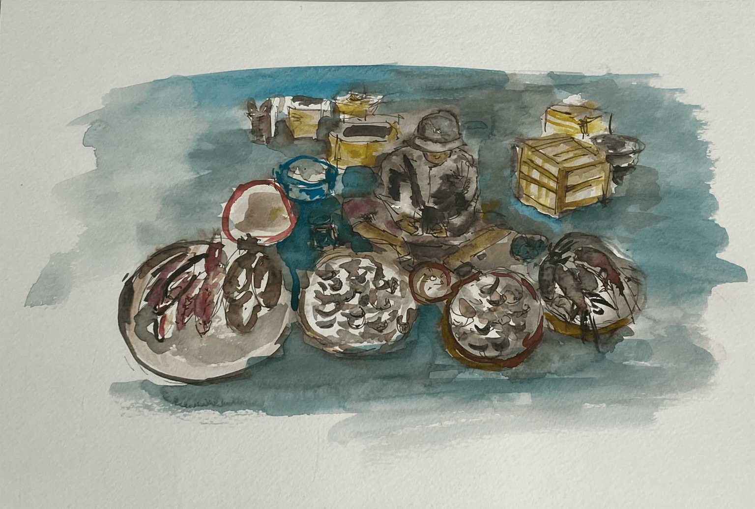 3065 - Fish seller on the roadside